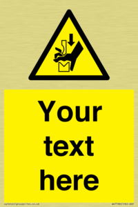 Custom warning hand crushing between press brake tool